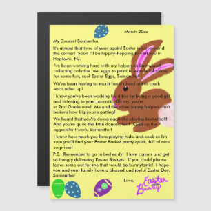 Carta del Amarillo conejo de Pascua