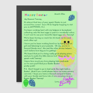 Carta del conejo de Pascua huevo de pollito rosa a