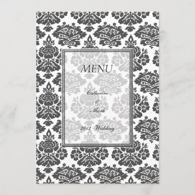carta del menú de la cena, damasco (Anverso)