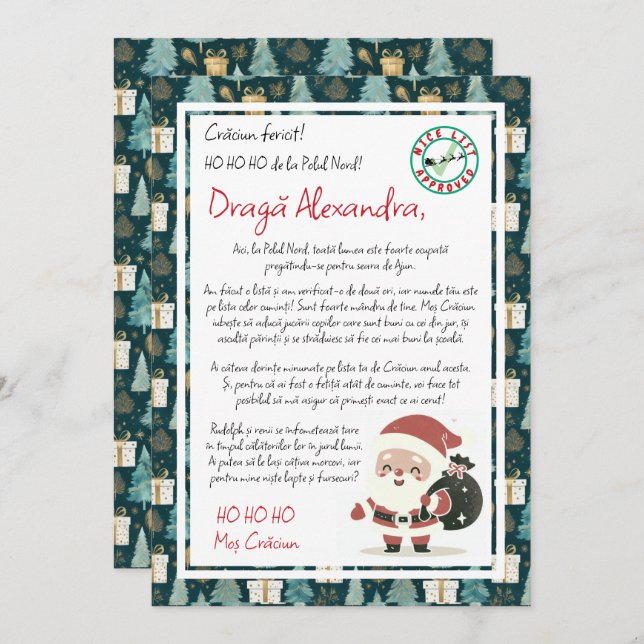 Carta desde el Polo Norte Invitación (Anverso / Reverso)