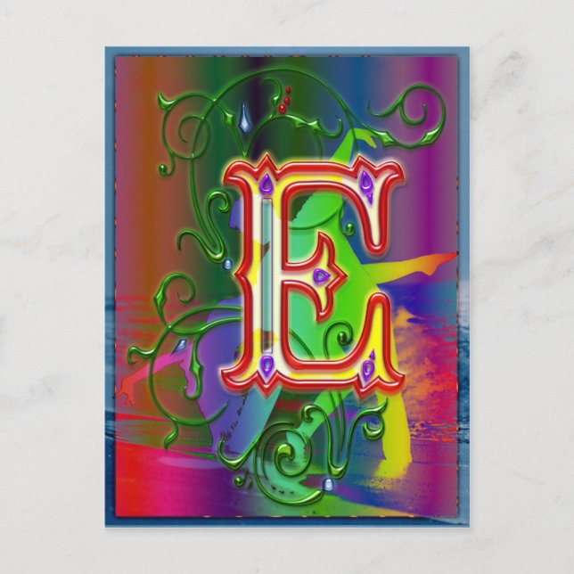 Carta E Tarjeta postal de bailarinas de alfabeto (Anverso)