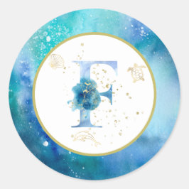 *~* CARTA F - Pegatina de sobres de playa náutica