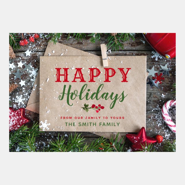 Carta feliz de vacaciones con Navidades rusos Back (Anverso)