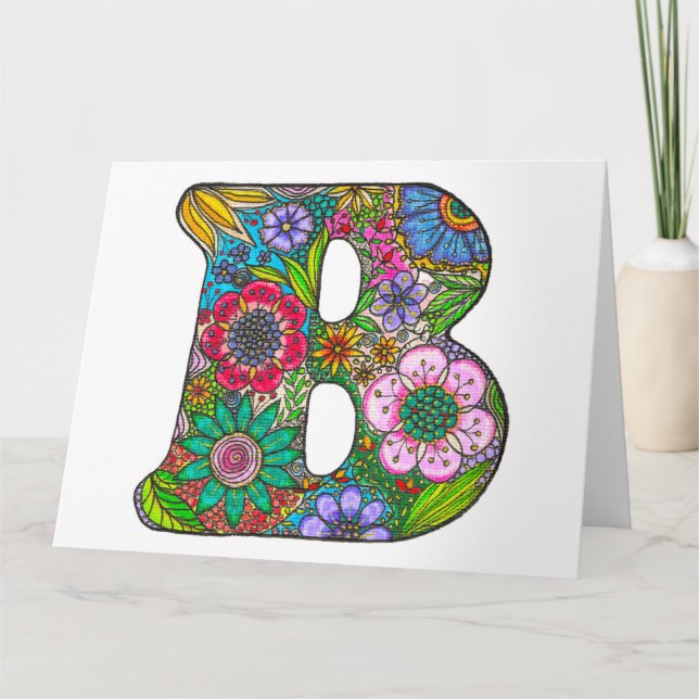 Carta floral B Tarjeta de felicitación - de arte o (Anverso)