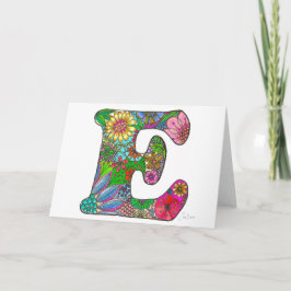 Carta floral E Tarjeta de felicitación - En blanco