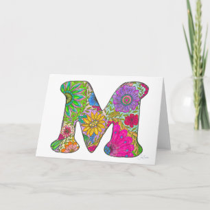 Carta floral M Tarjeta de felicitación - En blanco