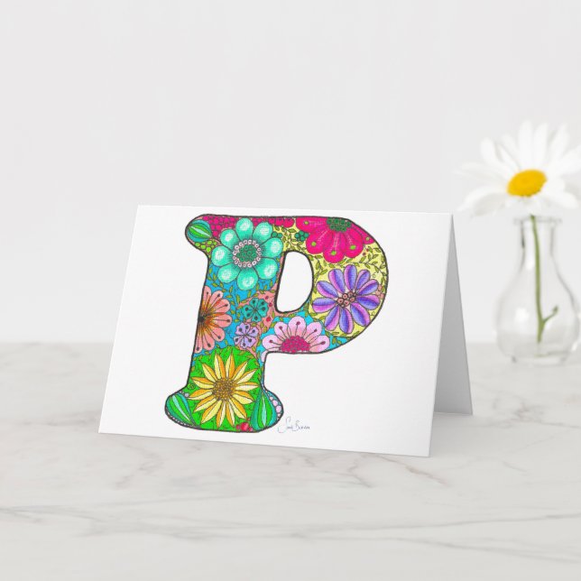 Carta floral P Tarjeta de felicitación - En blanco (Planta pequeña)
