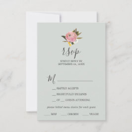 Carta floral pintada Tarjeta RSVP de elección
