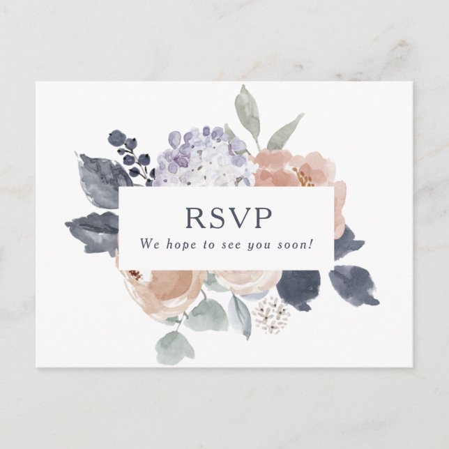 Carta floral sencilla y rústica Tarjeta RSVP de el (Anverso)