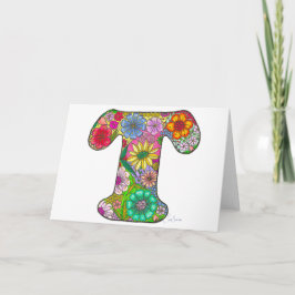 Carta floral T Tarjeta de felicitación - En blanco