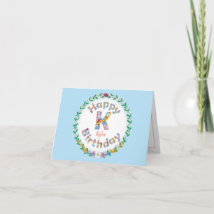 Carta floral Tarjeta de cumpleaños personalizada m
