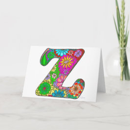 Carta floral Z Tarjeta de felicitación - en blanco