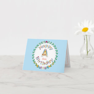 Carta floralUn monograma Tarjeta de cumpleaños per