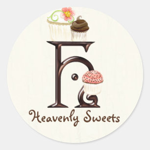 Carta H Monograma Logotipo de tarta Pegatinas de n