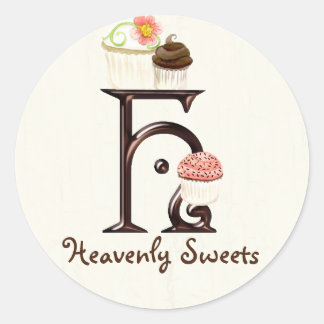 Carta H Monograma Logotipo de tarta Pegatinas de n