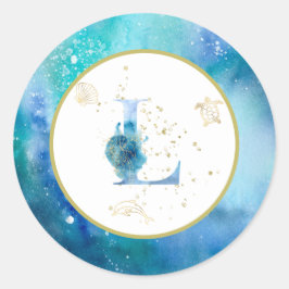 *~* CARTA L - Pegatina de sobres de playa náutica