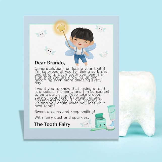 Carta Magical Tooth Fairy Keepsake para niños (Magical Tooth Fairy Keepsake for Boys Letter Letterhead)