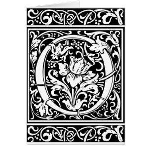Carta O Monograma Medieval Art Nouveau
