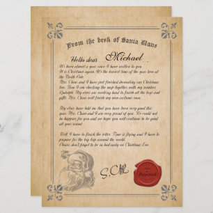 Carta Oficial De La Tarjeta De Festividad De Santa