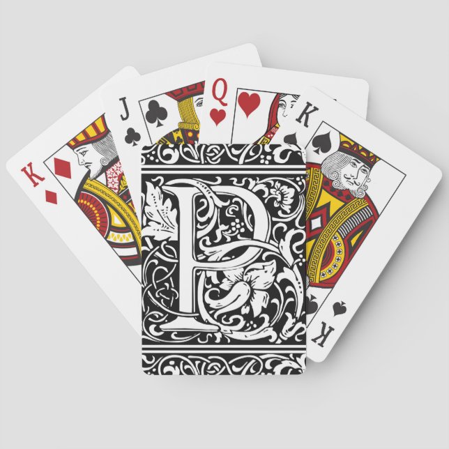 Carta P Monograma medieval Art Nouveau (Reverso)