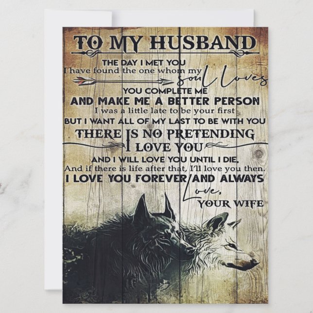 Carta para marido | Decoración familiar | (Anverso)