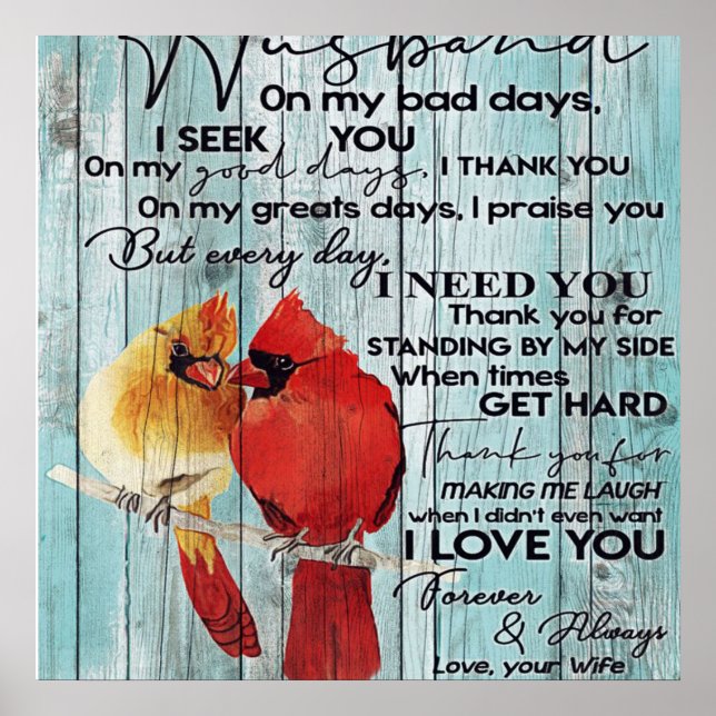 Carta para marido | Decoración familiar | (Frente)