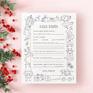 Carta para Santa & Lista de Deseos con Página para