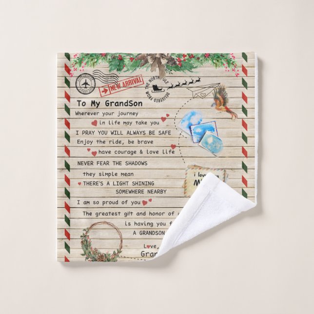 Carta Personalizada A Mi Nieto Del Abuelo (Toallita)