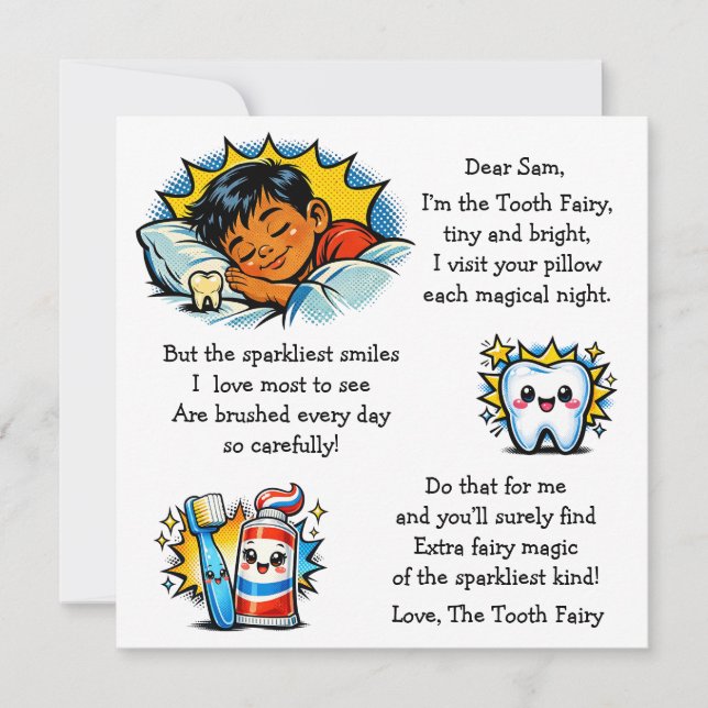 Carta personalizada de Hada de los Dientes (Anverso)
