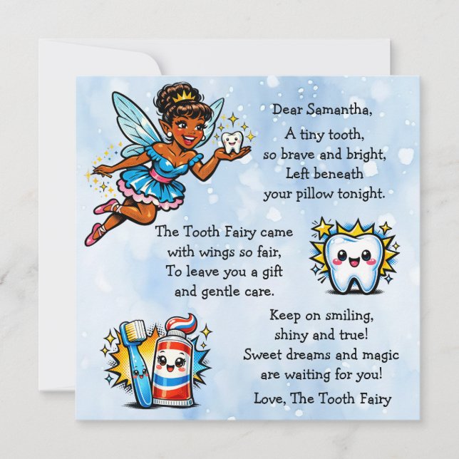 Carta personalizada de Hada de los Dientes (Anverso)