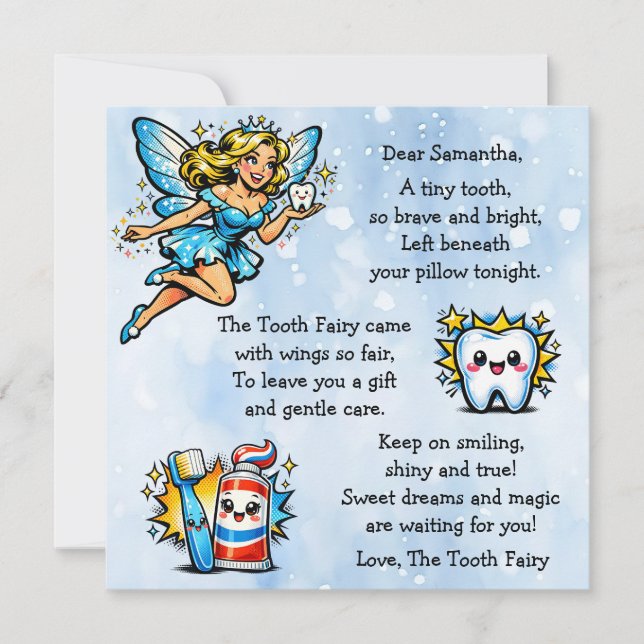 Carta personalizada de Hada de los Dientes (Anverso)