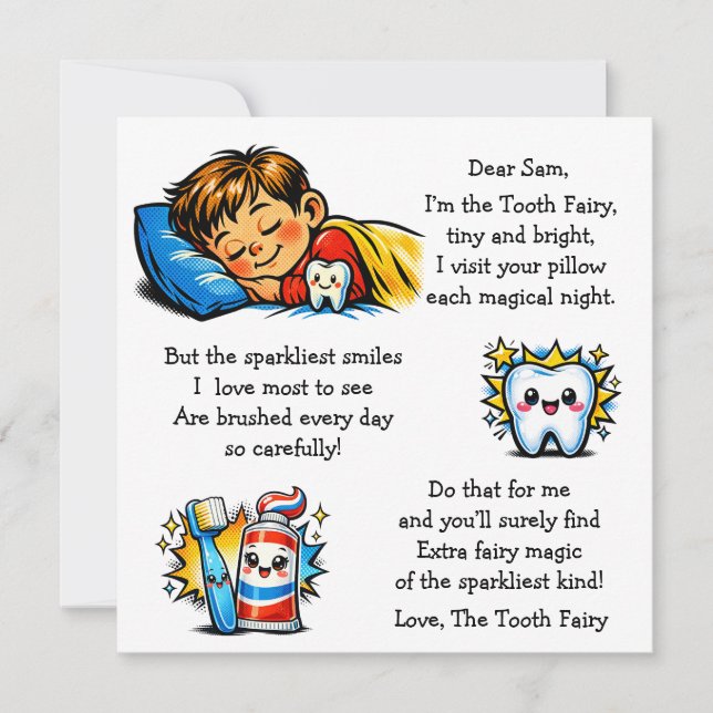 Carta personalizada de Hada de los Dientes (Anverso)
