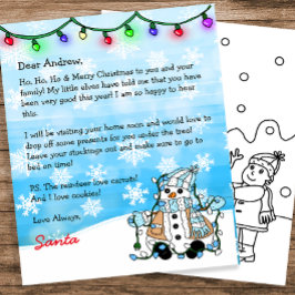 Carta personalizada de la página de color de Santa