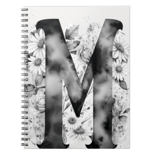 Carta personalizada M Cuaderno de acuarela floral