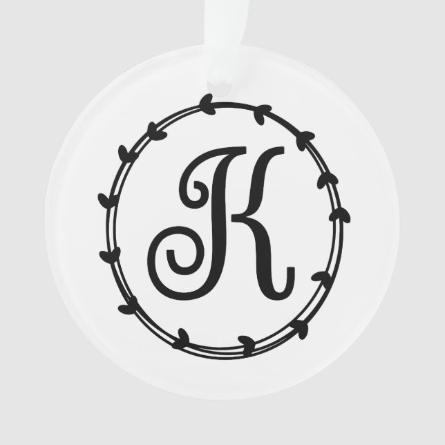 Carta personalizada Ornamento de Navidad K (Anverso)