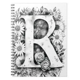 Carta personalizada R Cuaderno de acuarela floral