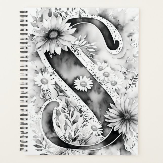 Carta personalizada S Cuaderno de acuarela floral (Anverso)
