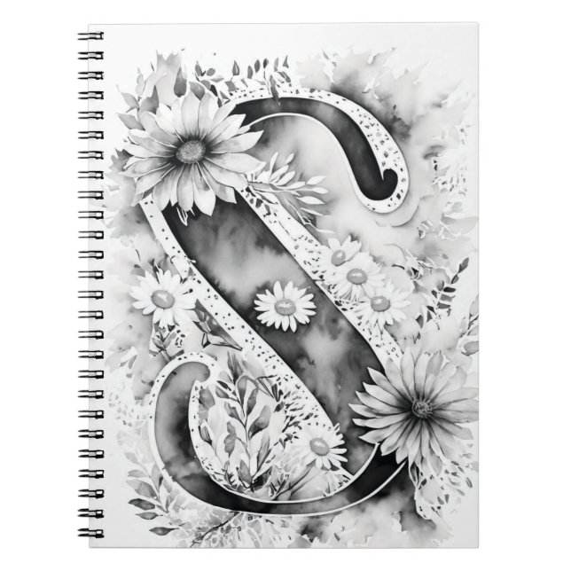 Carta personalizada S Cuaderno de acuarela floral (Frente)