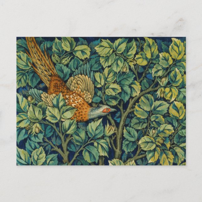 CARTA POSTAL CON DISEÑO DE WILLIAM MORRIS "PHEASAN (Anverso)