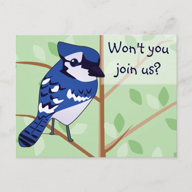 CARTA POSTAL DE Invitación al Jay de Woodland Blue (Anverso)