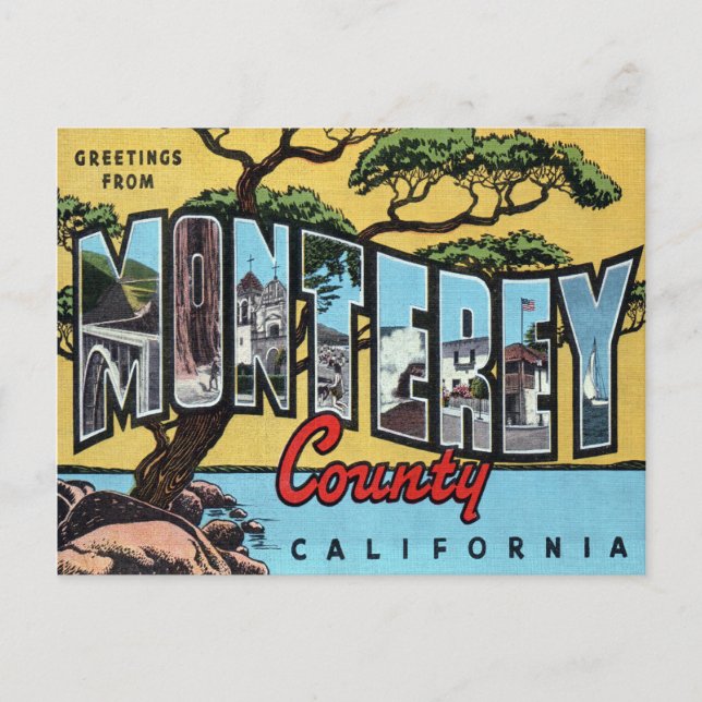 Carta postal grande de Monterey California (Anverso)