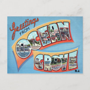 Carta postal grande de Ocean Grove New Jersey