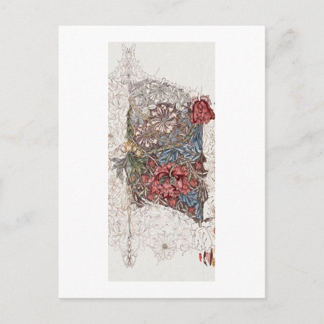 CARTA POSTAL : WILLIAM MORRIS : HONEYSUCKLE : 1874 (Anverso)