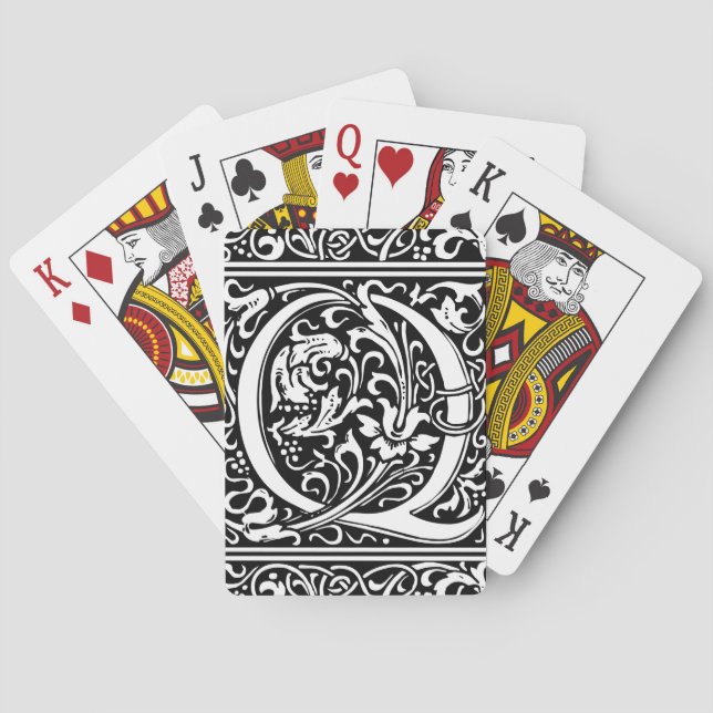 Carta Q Monograma medieval Art Nouveau (Reverso)