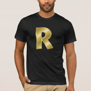 Carta R Camiseta básica de tela de Bella para homb