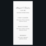 Carta sencilla y elegante de menú de bodas<br><div class="desc">Tarjeta de menú simple de colección de Bodas florales de color de agua,  incluye texto tradicional sobre fondo blanco.</div>