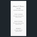 Carta sencilla y elegante de menú de bodas<br><div class="desc">Tarjeta de menú simple de colección de Bodas florales de color de agua,  incluye texto tradicional sobre fondo blanco.</div>