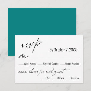 Carta simple moderna Elección de menú Boda Verde a