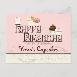 Carta V Feliz Cumpleaños Postal empresa de tarta