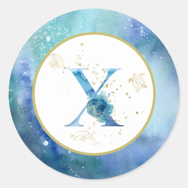 *~* CARTA X - Pegatina de sobres náuticos de playa (Anverso)